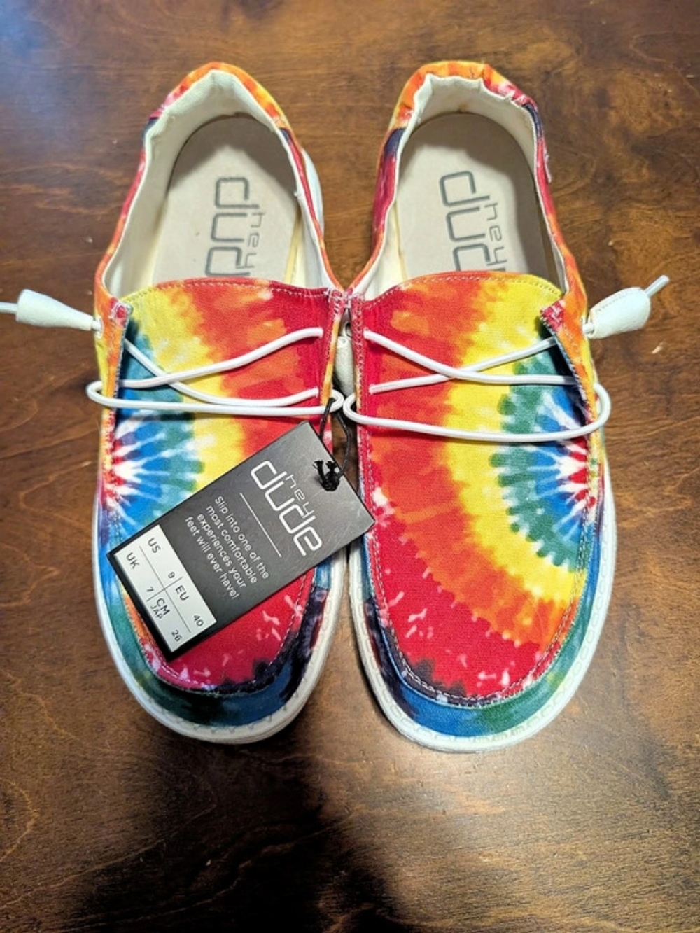 Hey Dude Wally Tie Dye Sneakers US 9 NWT